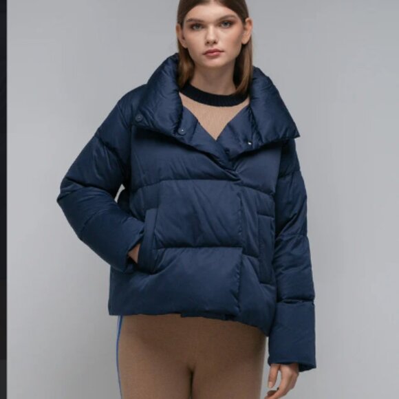 SOLD   Max Mara Weekend Ragno blue quilted down jacket size 12 - Picture 2 of 9